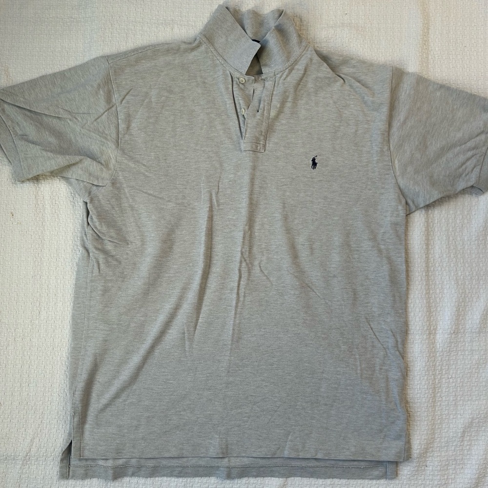 Polo by Ralph Lauren Light Gray Cotton Short Sleeve Polo T Shirt - XL